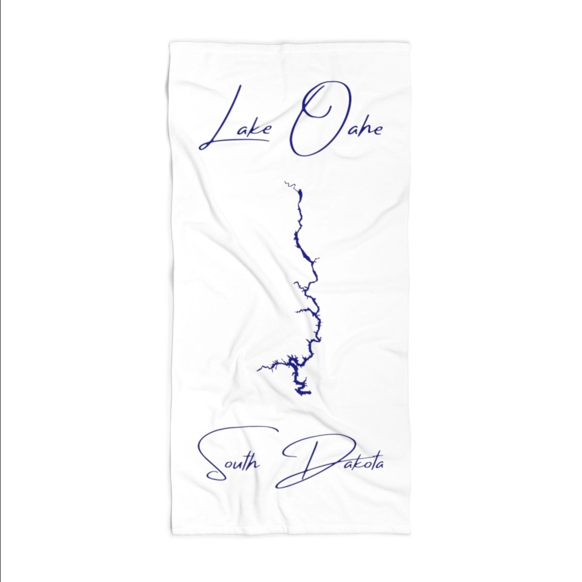 South Dakota Lake Oahe Beach Towel front position view from front 36 x 72.webp