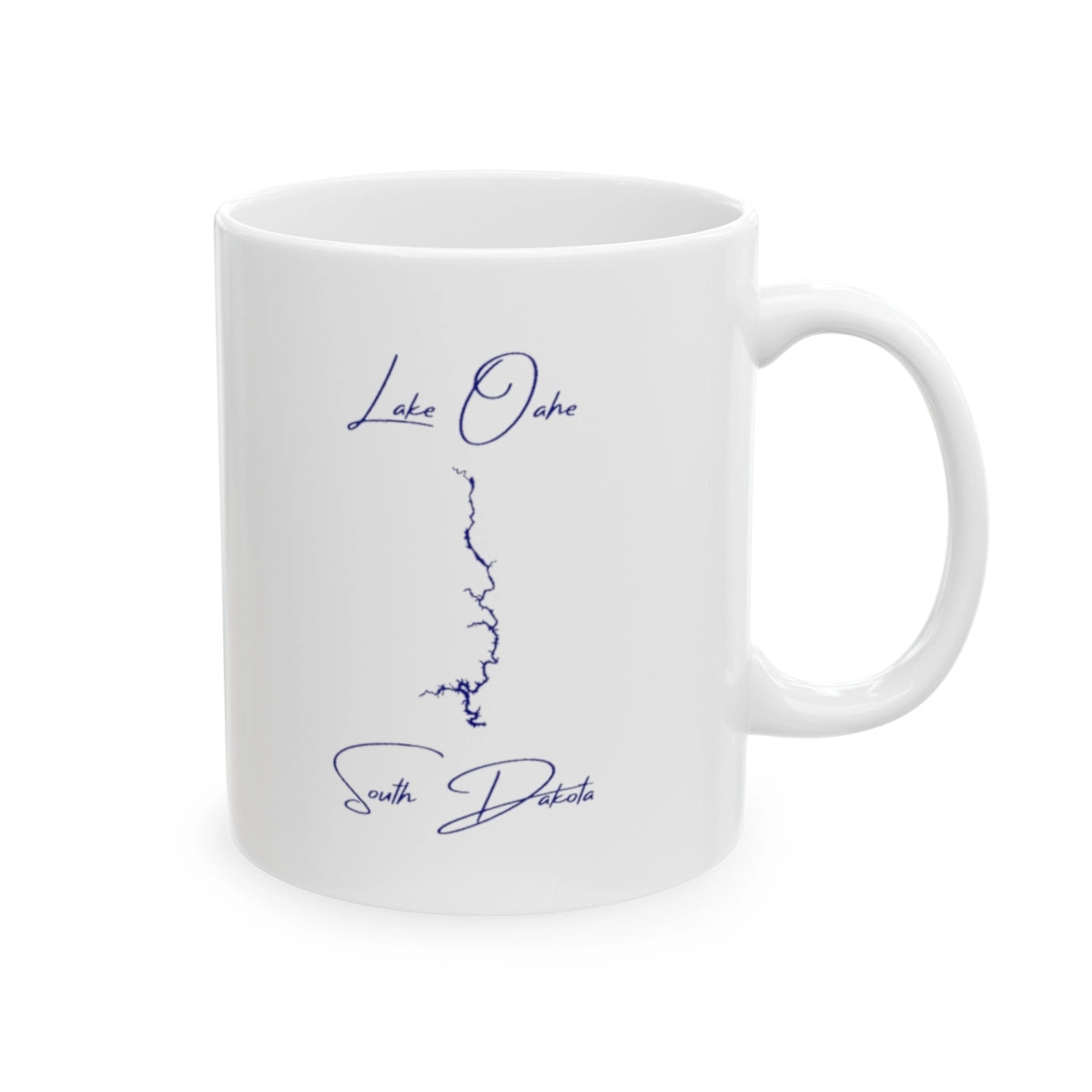 South Dakota Lake Oahe Ceramic Mug other position view from right 11oz.webp