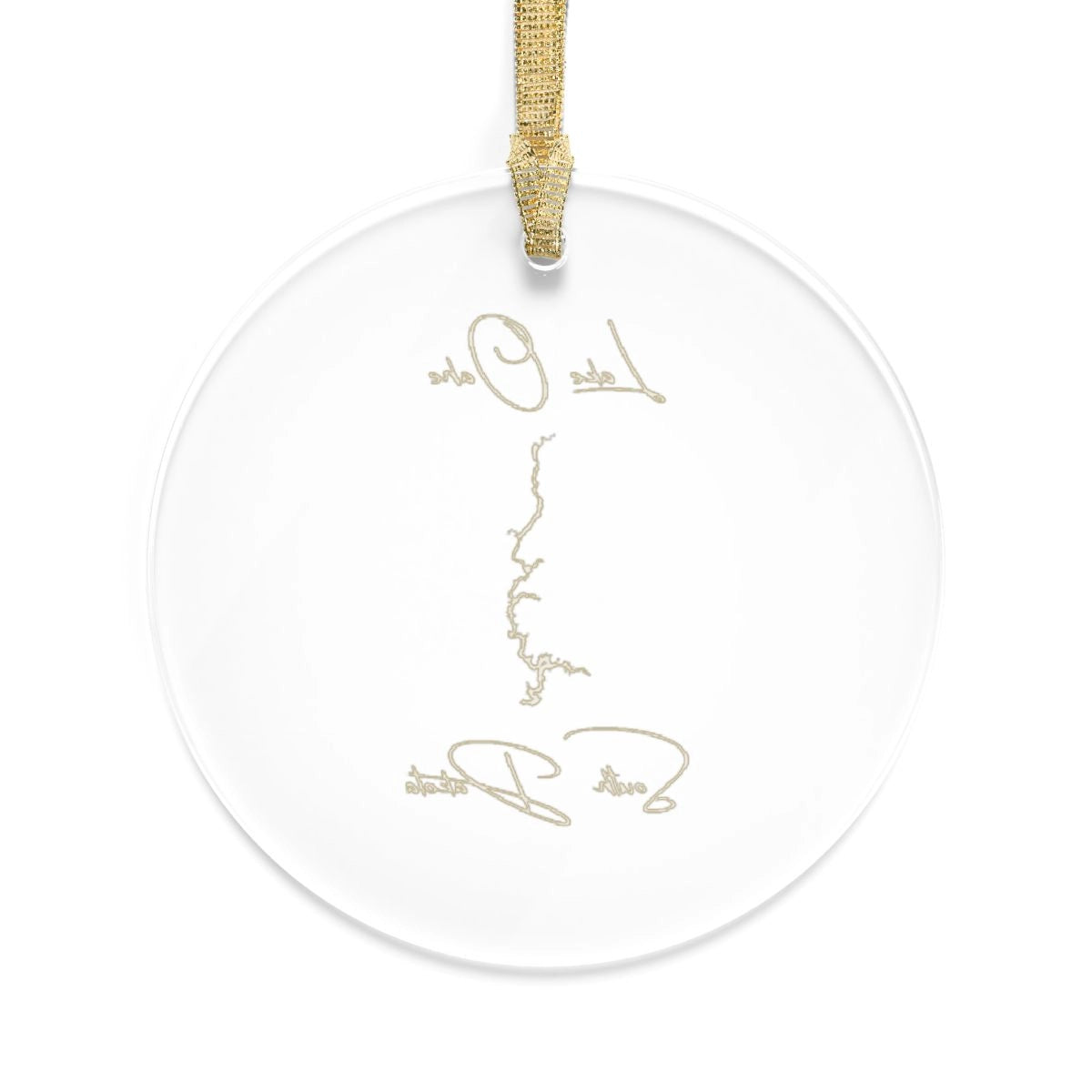 South Dakota Lake Oahe Tree Ornament other position view from back round.webp