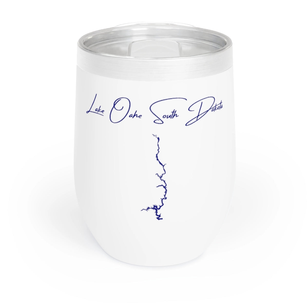 South Dakota Lake Oahe Wine Tumbler front position view from front white.webp
