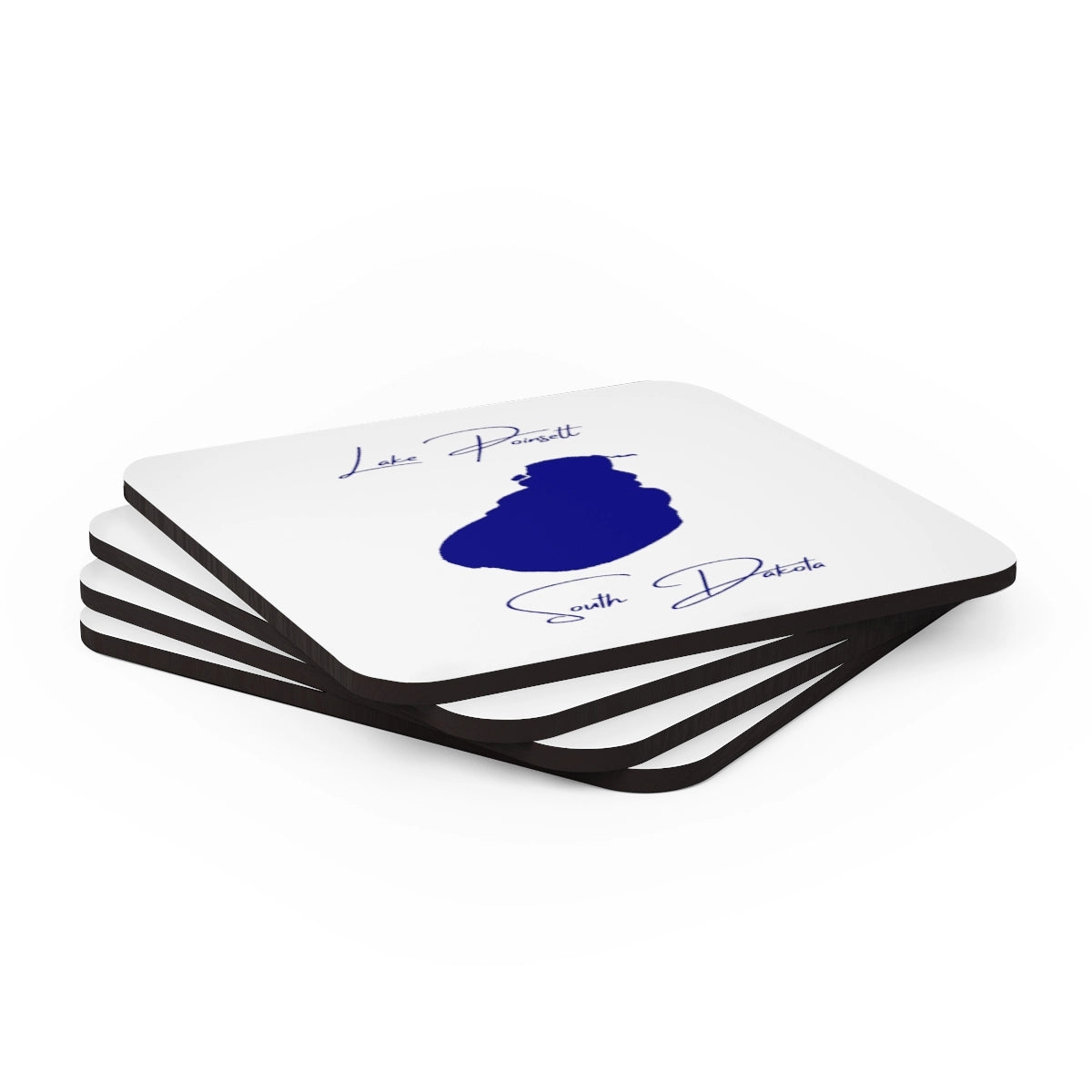 South Dakota Lake Poinsett Coaster Set front position view from stacked 3.75 x 3.75.webp