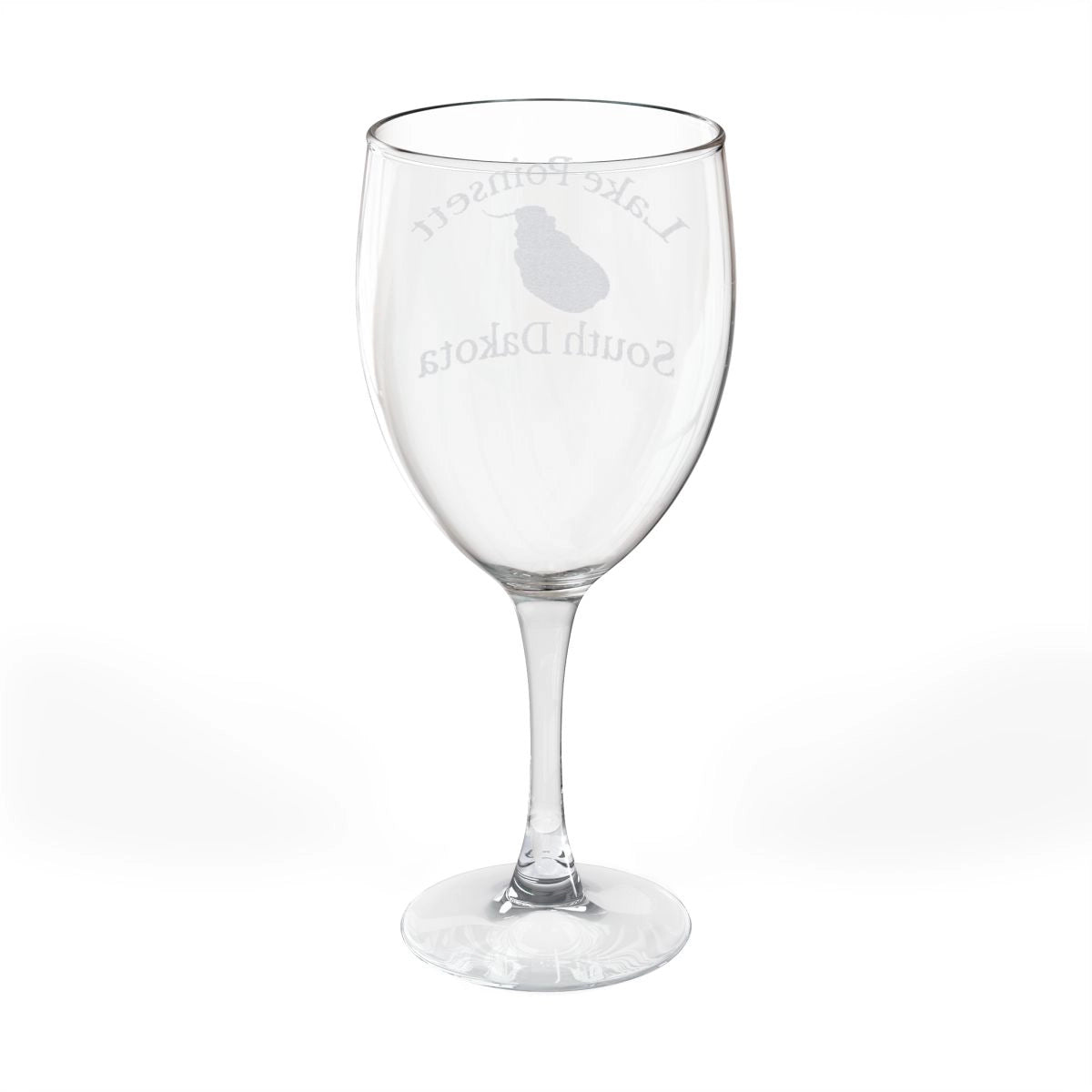 South Dakota Lake Poinsett Engraved Wine Glass other position view from back 10.5oz.webp