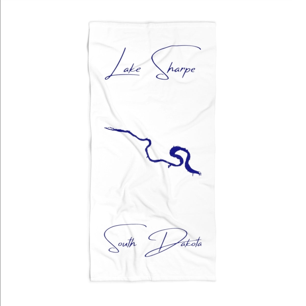 South Dakota Lake Sharpe Beach Towel front position view from front 36 x 72.webp