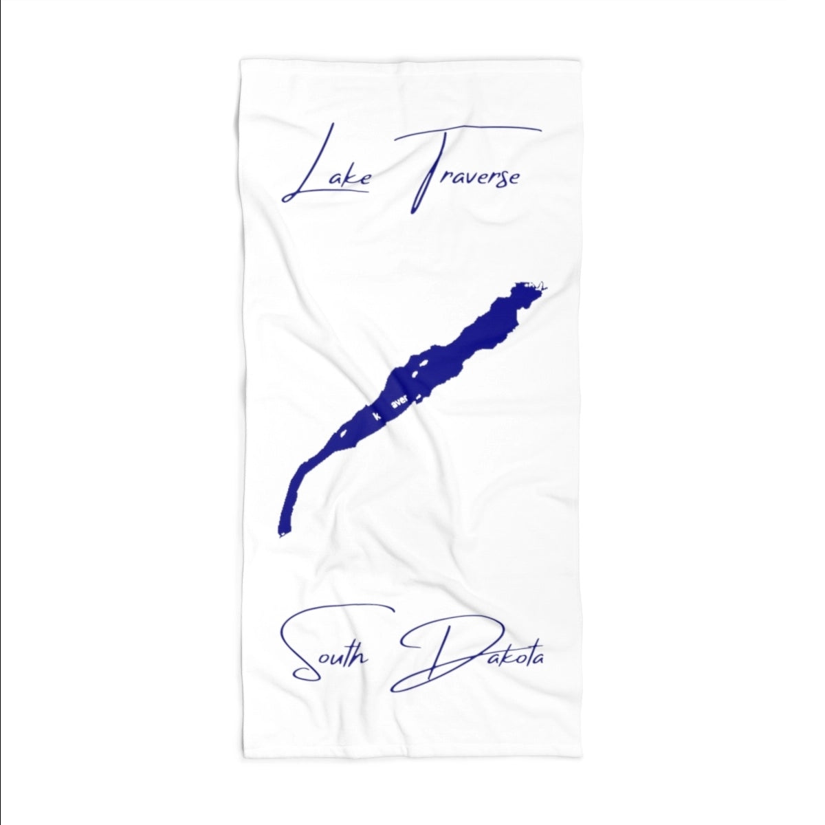 South Dakota Lake Traverse Beach Towel front position view from front 36 x 72.webp