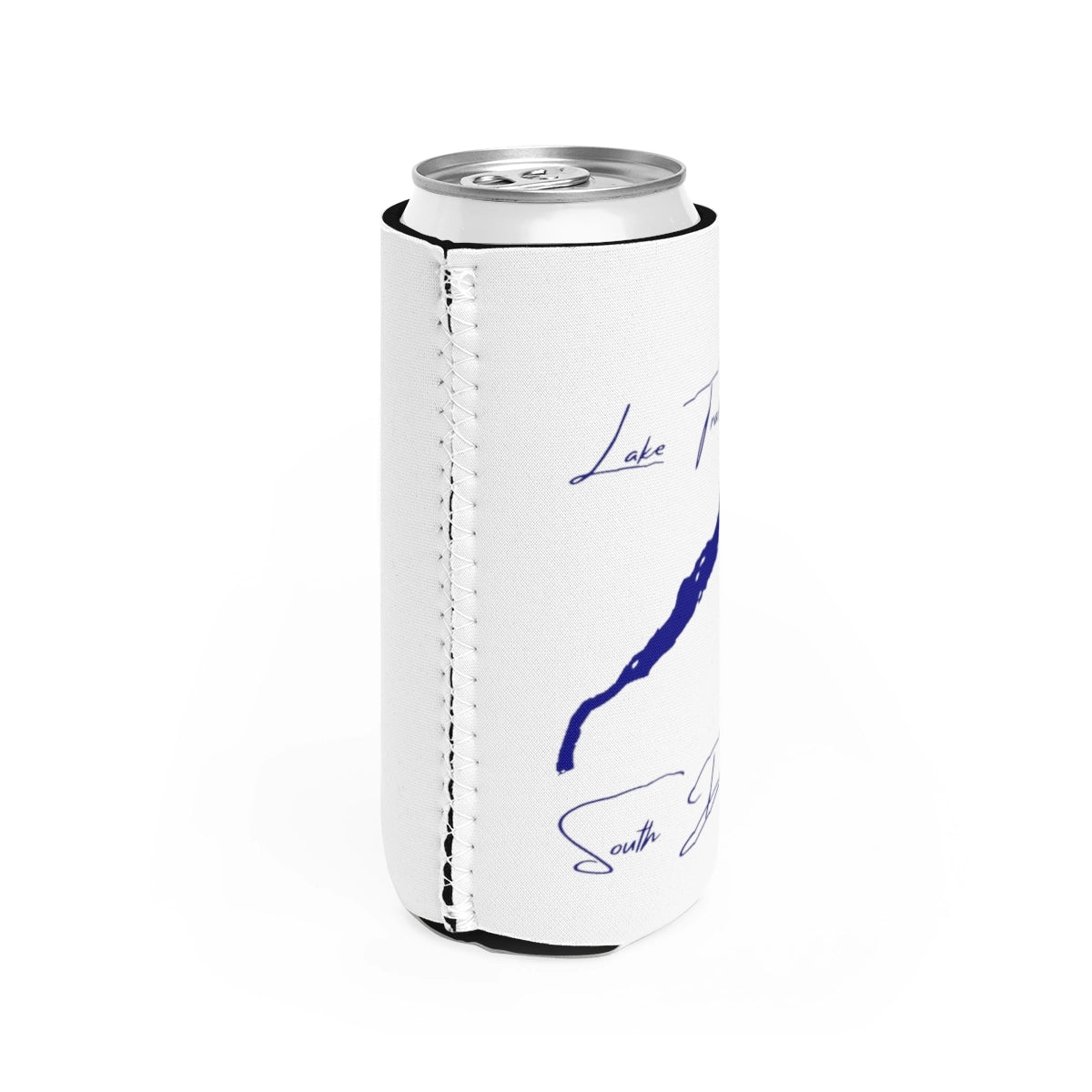 South Dakota Lake Traverse Slim Can Koozie all position view from right white.webp