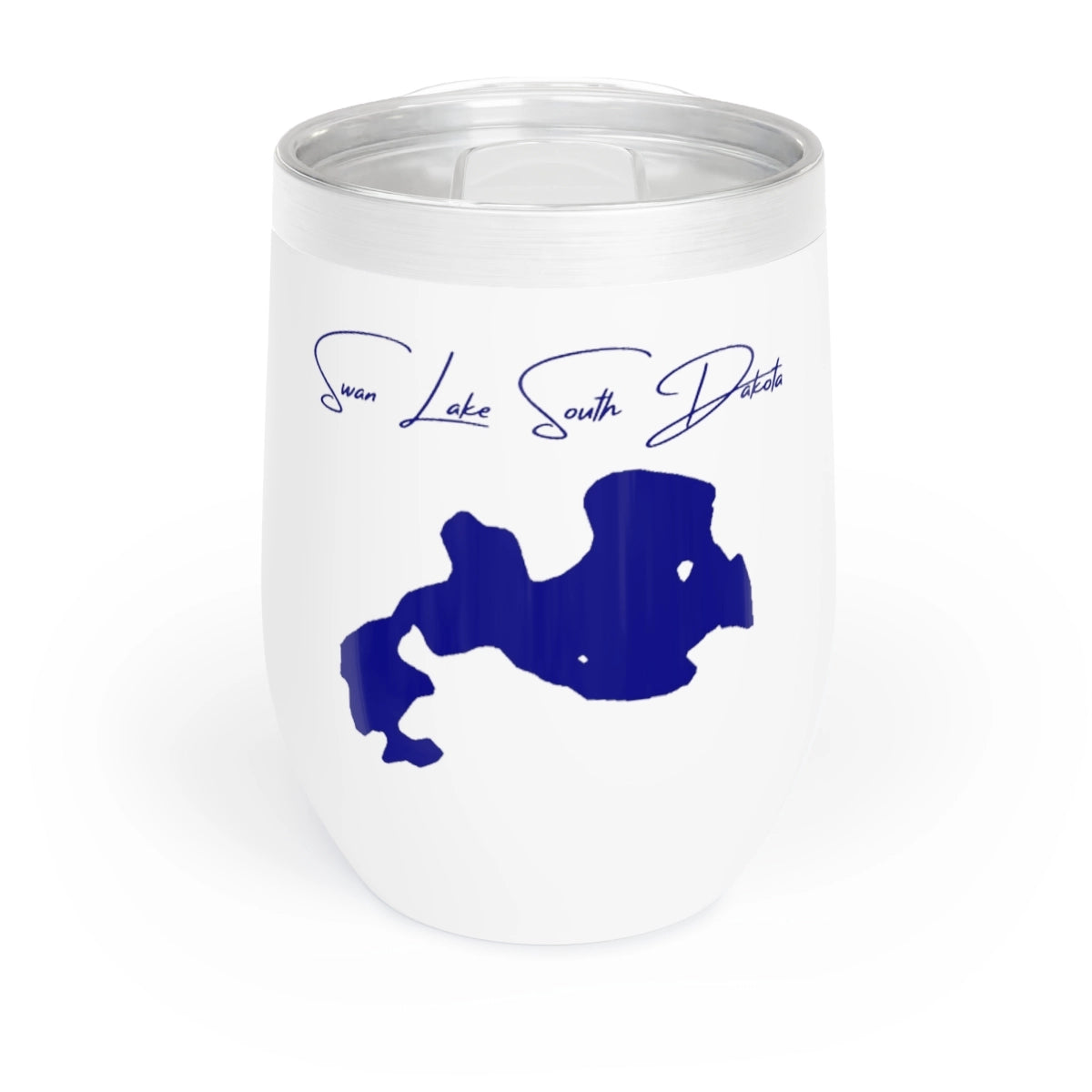 South Dakota Swan Lake Wine Tumbler front position view from front white.webp