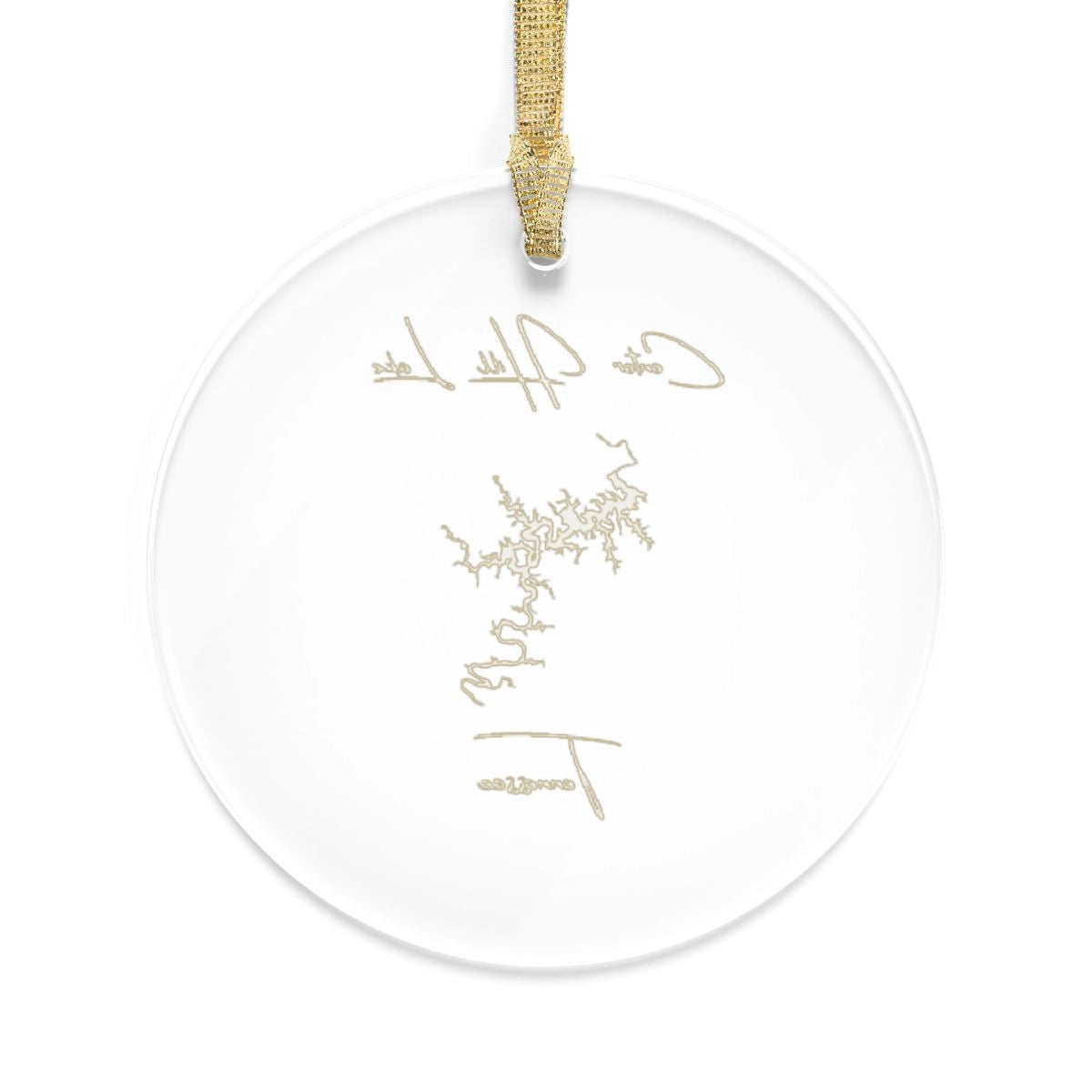 Tennessee Center Hill Lake Tree Ornament other position view from back round.webp