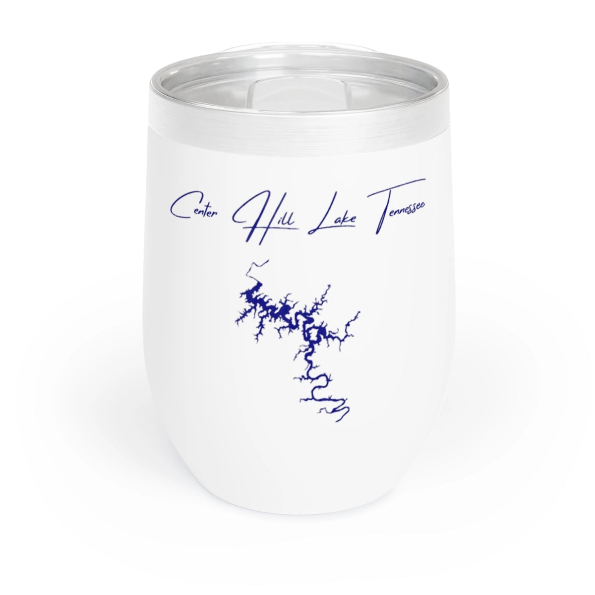 Tennessee Center Hill Lake Wine Tumbler front position view from front white.webp