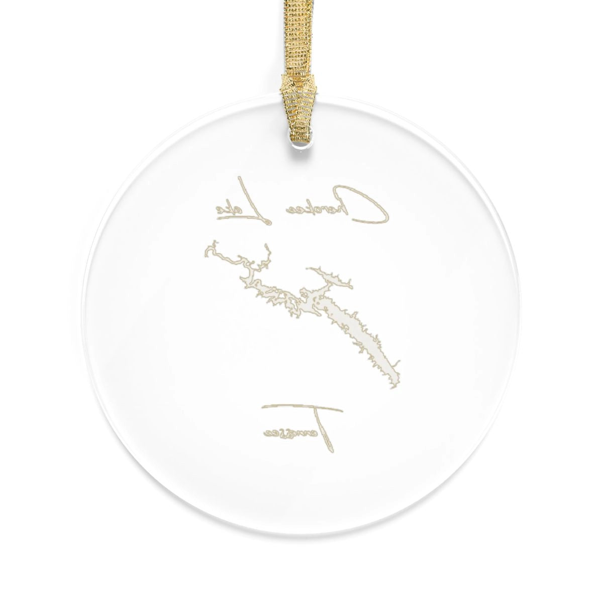 Tennessee Cherokee Lake Tree Ornament other position view from back round.webp