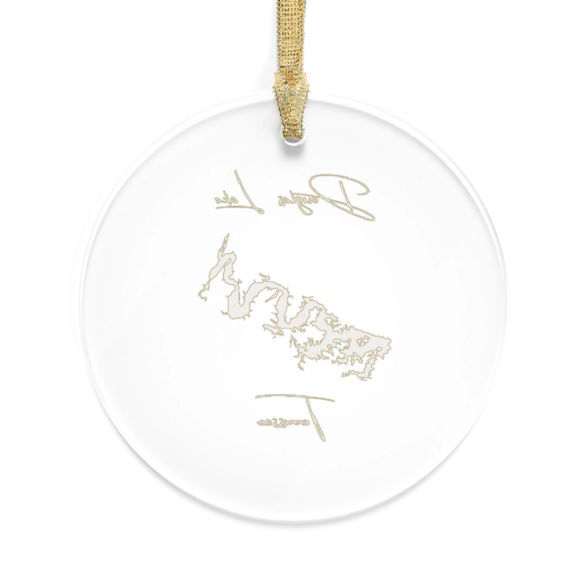 Tennessee Douglas Lake Tree Ornament other position view from back round.webp