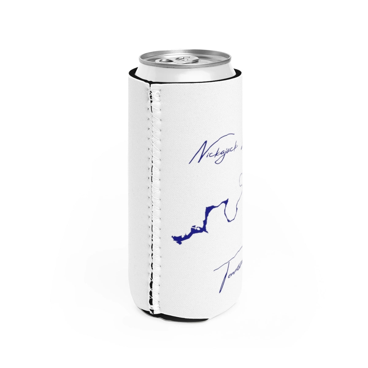 Tennessee Nickajack Lake Slim Can Koozie all position view from right white.webp