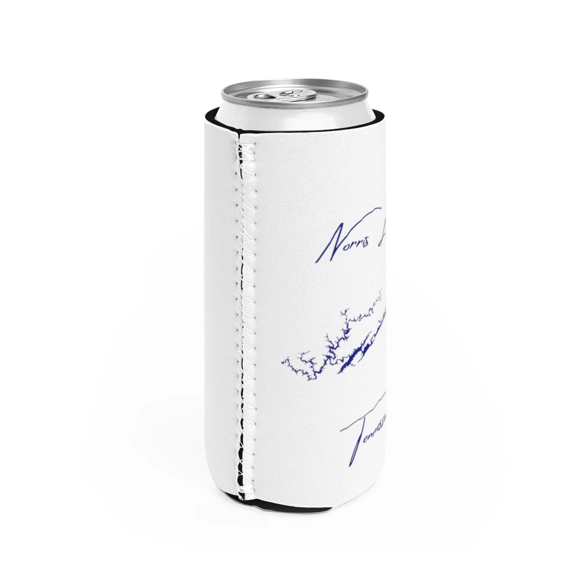 Tennessee Norris Lake Slim Can Koozie all position view from right white.webp