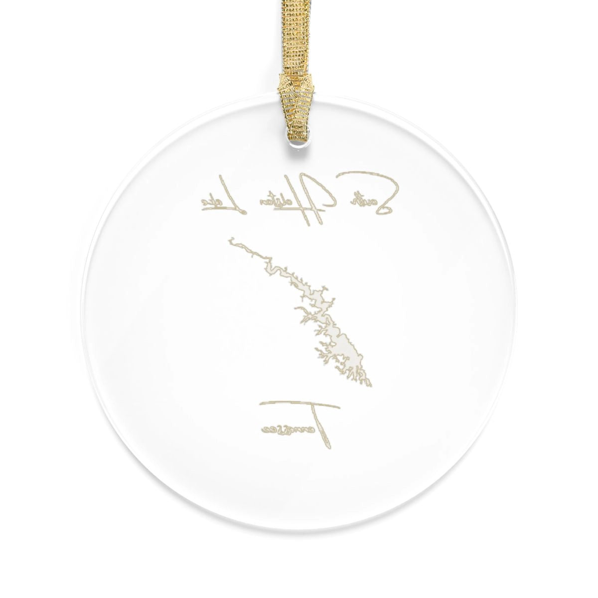 Tennessee South Holston Lake Tree Ornament other position view from back round.webp