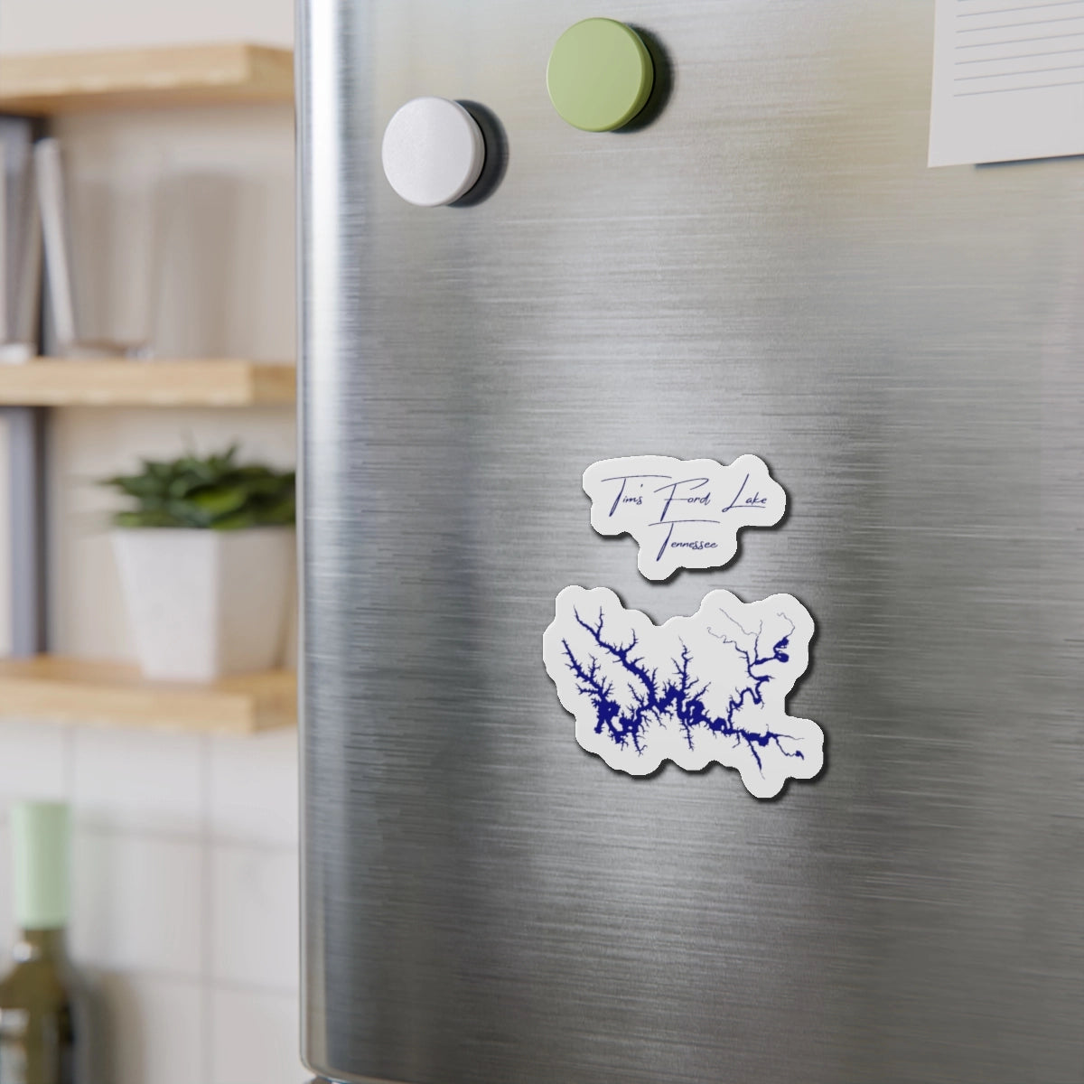 Tennessee Tim's Ford Lake Die Cut Magnet front position view from context-2 4 x 4.webp