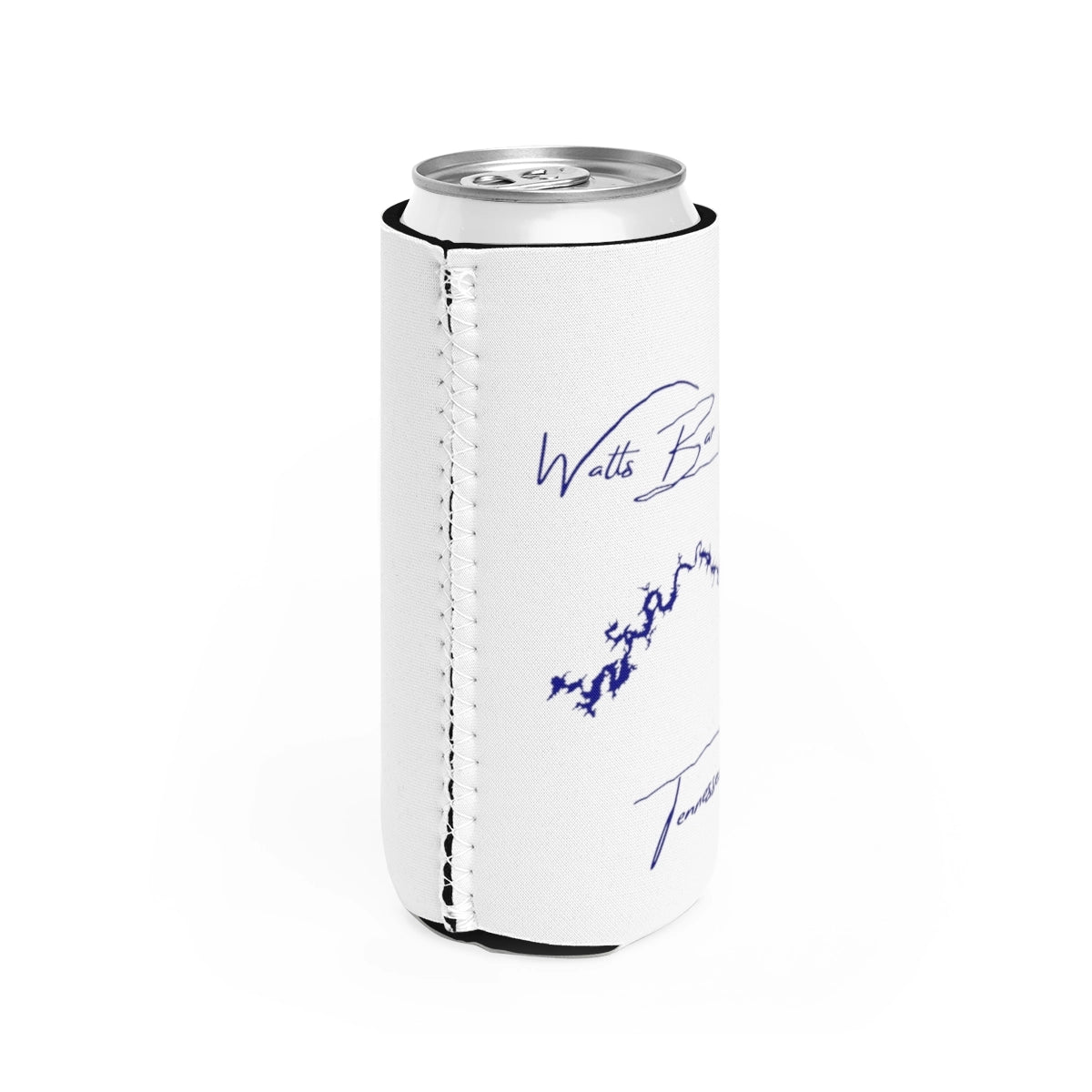 Tennessee Watts Bar Lake Slim Can Koozie all position view from right white.webp