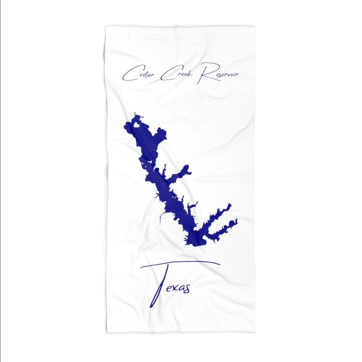 Texas Cedar Creek Reservoir Beach Towel front position view from front 36 x 72.webp