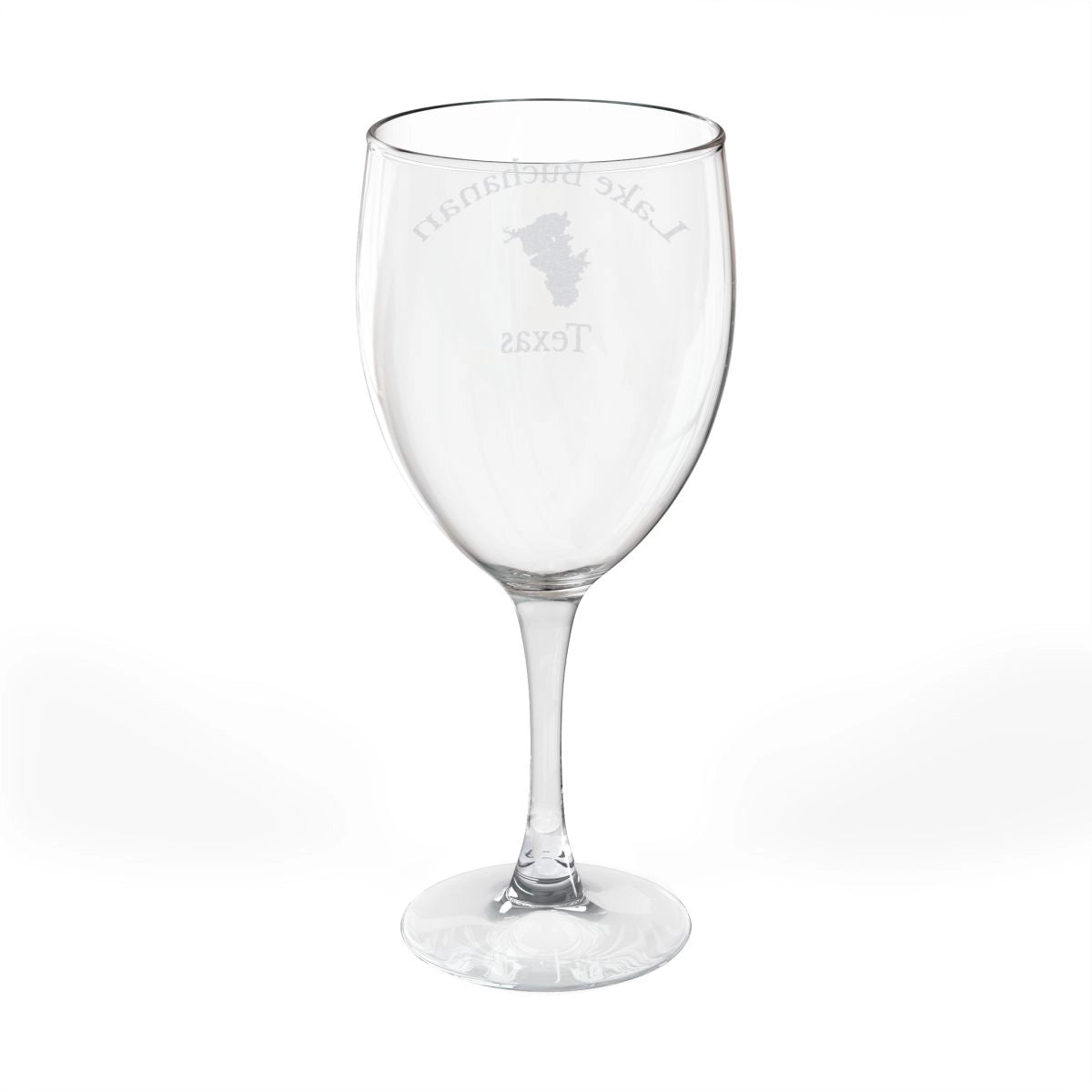 Texas Lake Buchanan Engraved Wine Glass other position view from back 10.5oz.webp