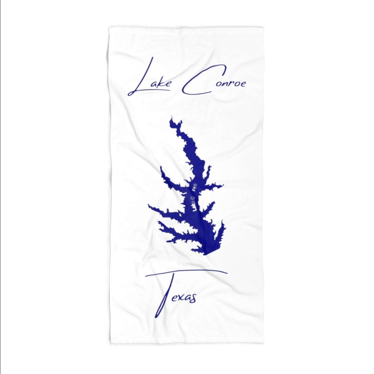 Texas Lake Conroe Beach Towel front position view from front 36 x 72.webp