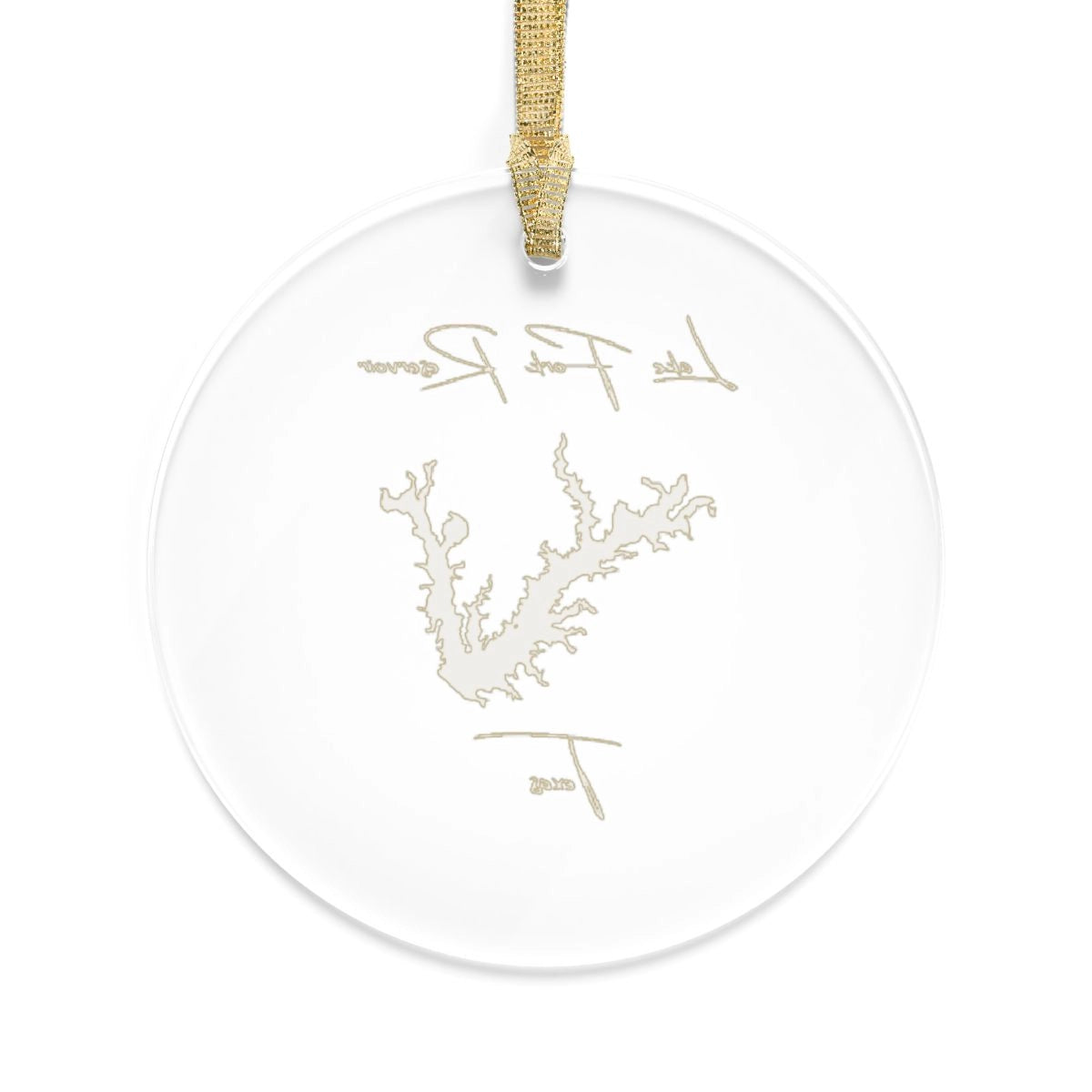 Texas Lake Fork Reservoir Tree Ornament other position view from back round.webp