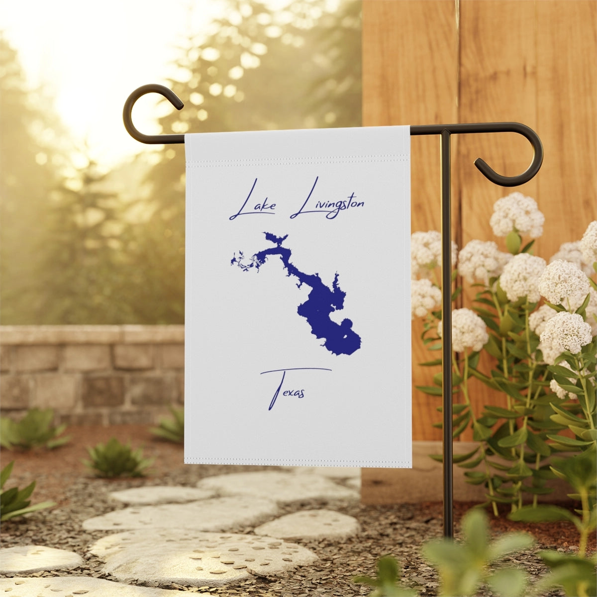 Texas Lake Livingston Garden Banner other position view from context-1 12'' x 18''.webp