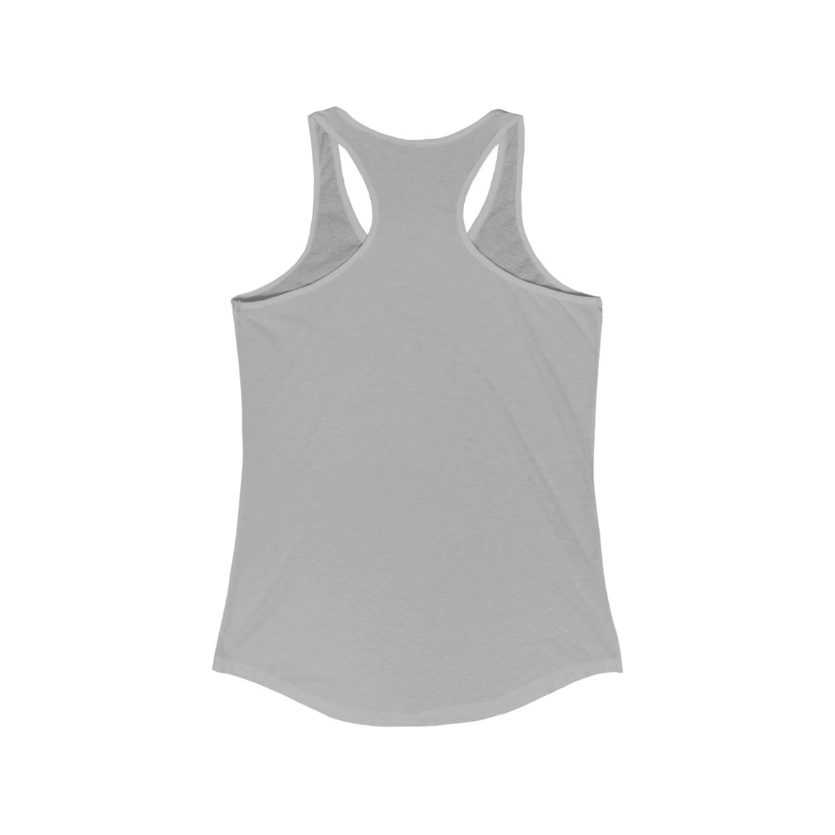 Texas Lake Livingston Racerback-Tank back position view from back heather grey.webp