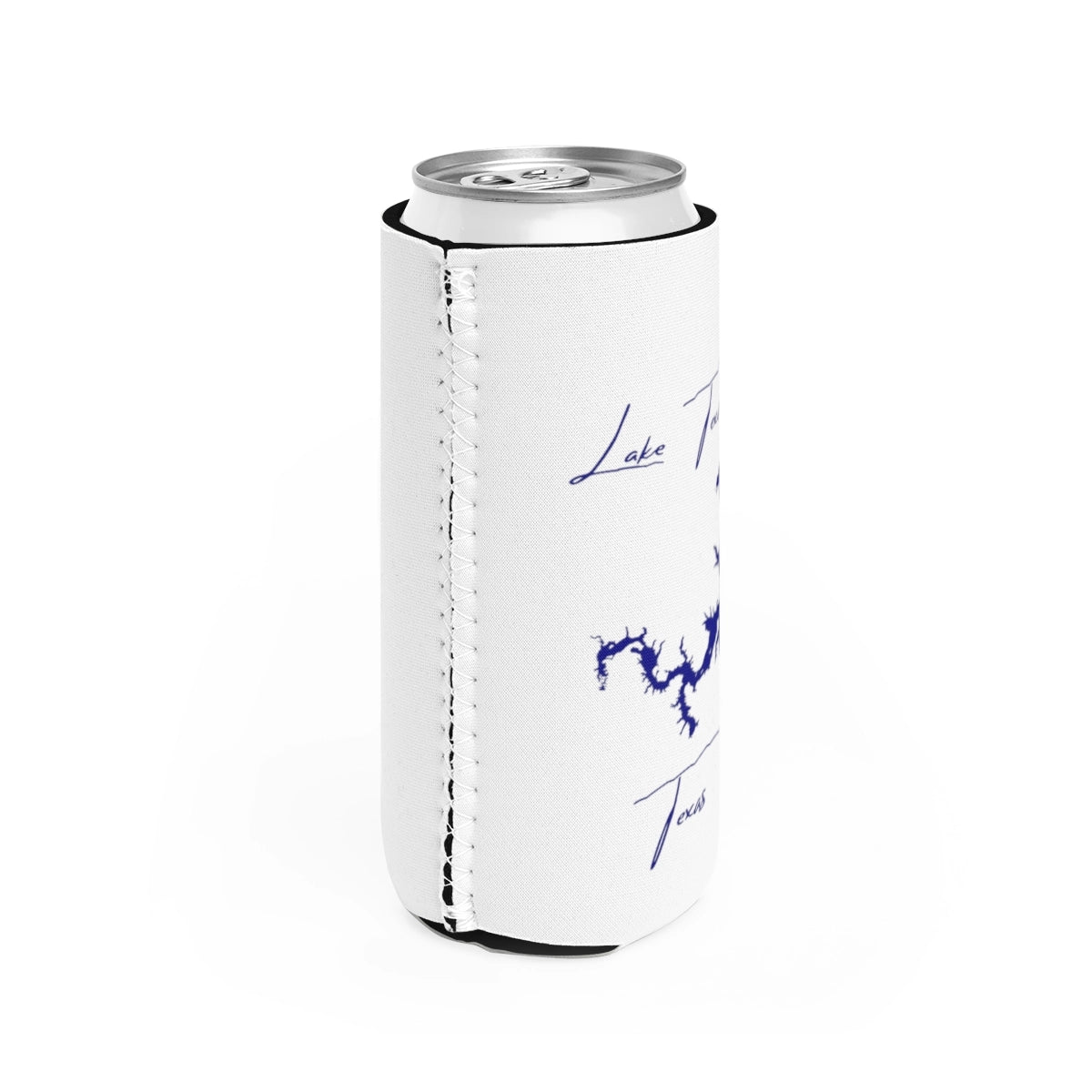 Texas Lake Texoma Slim Can Koozie all position view from right white.webp