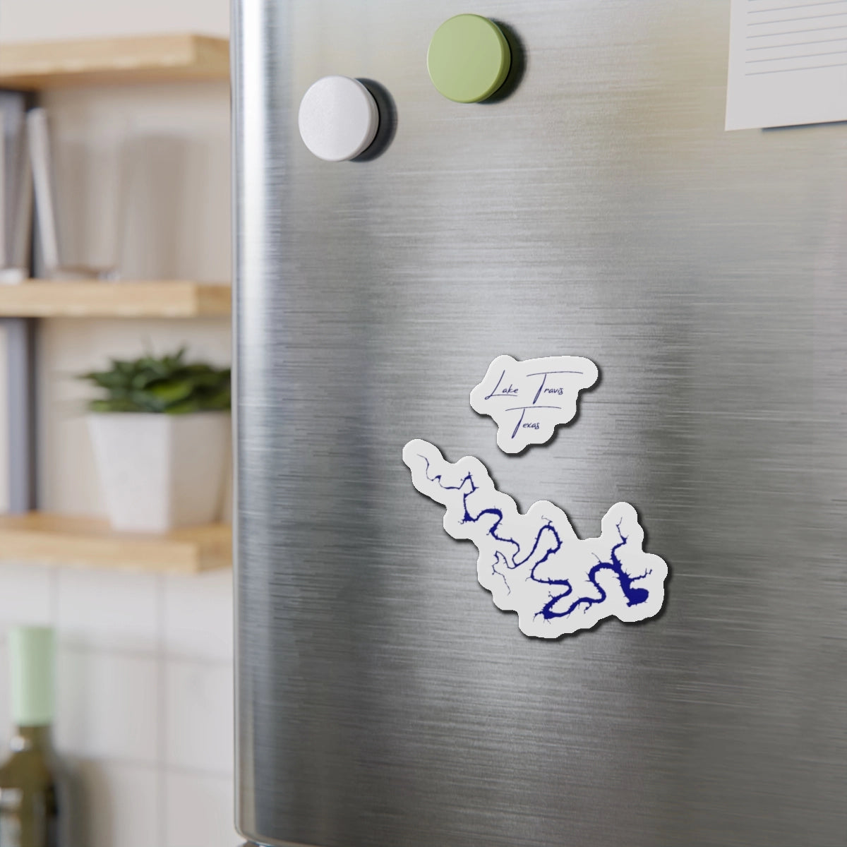 Texas Lake Travis Die Cut Magnet front position view from context-2 4 x 4.webp