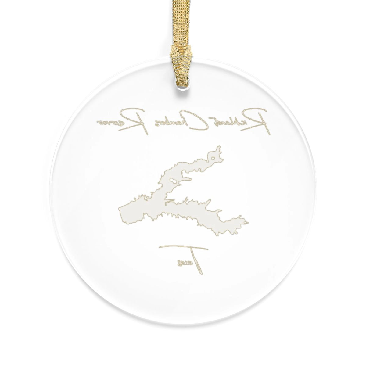 Texas Richland-Chambers Reservoir Tree Ornament other position view from back round.webp