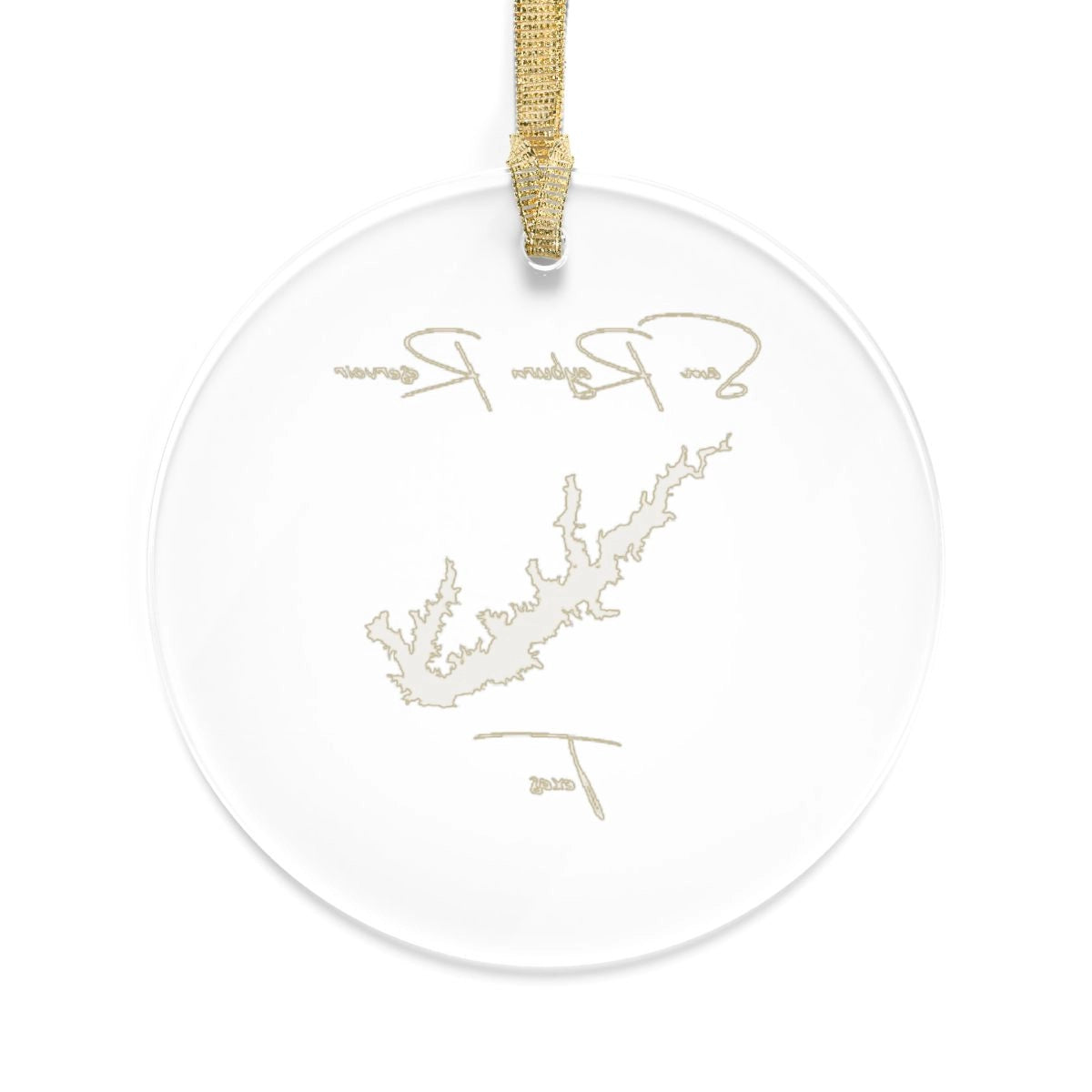 Texas Sam Rayburn Reservoir Tree Ornament other position view from back round.webp