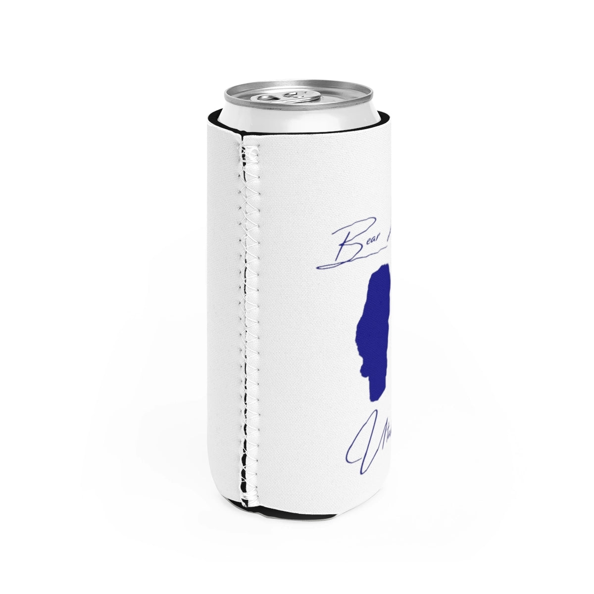 Utah Bear Lake Slim Can Koozie all position view from right white.webp
