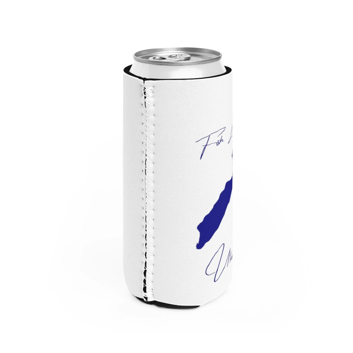 Utah Fish Lake Slim Can Koozie all position view from right white.webp