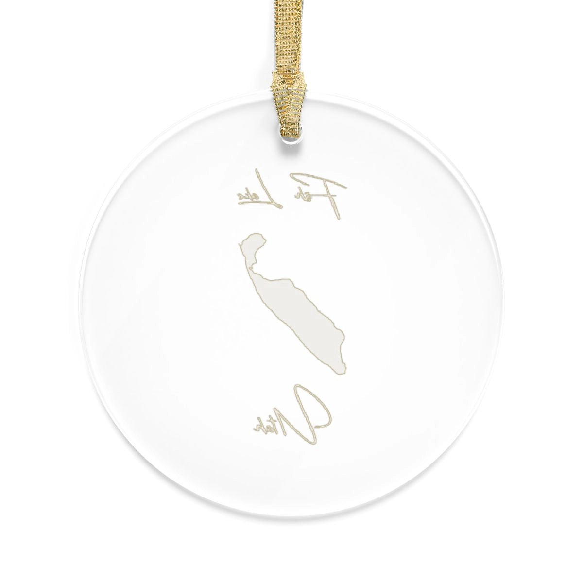 Utah Fish Lake Tree Ornament other position view from back round.webp