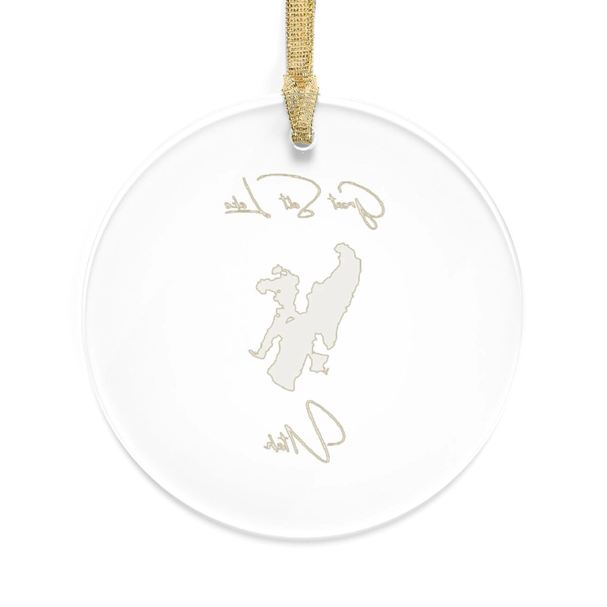 Utah Great Salt Lake Tree Ornament other position view from back round.webp