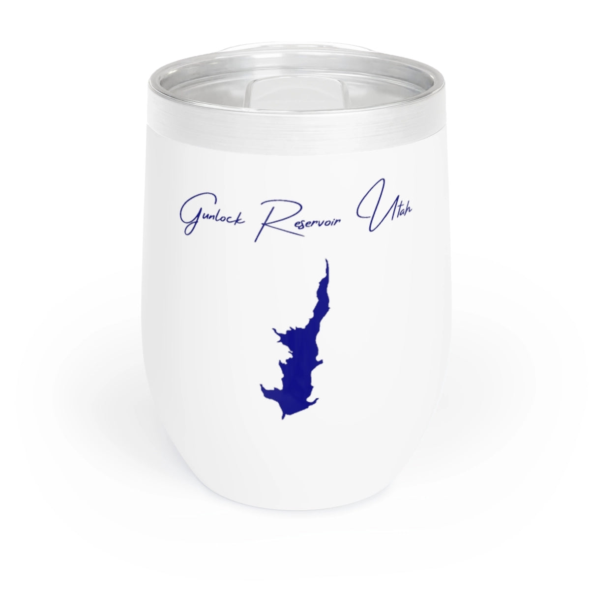 Utah Gunlock Reservoir Wine Tumbler front position view from front white.webp