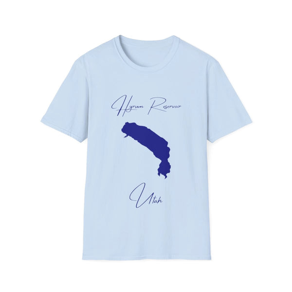 Utah Hyrum Reservoir T-shirt front position view from front light blue.webp