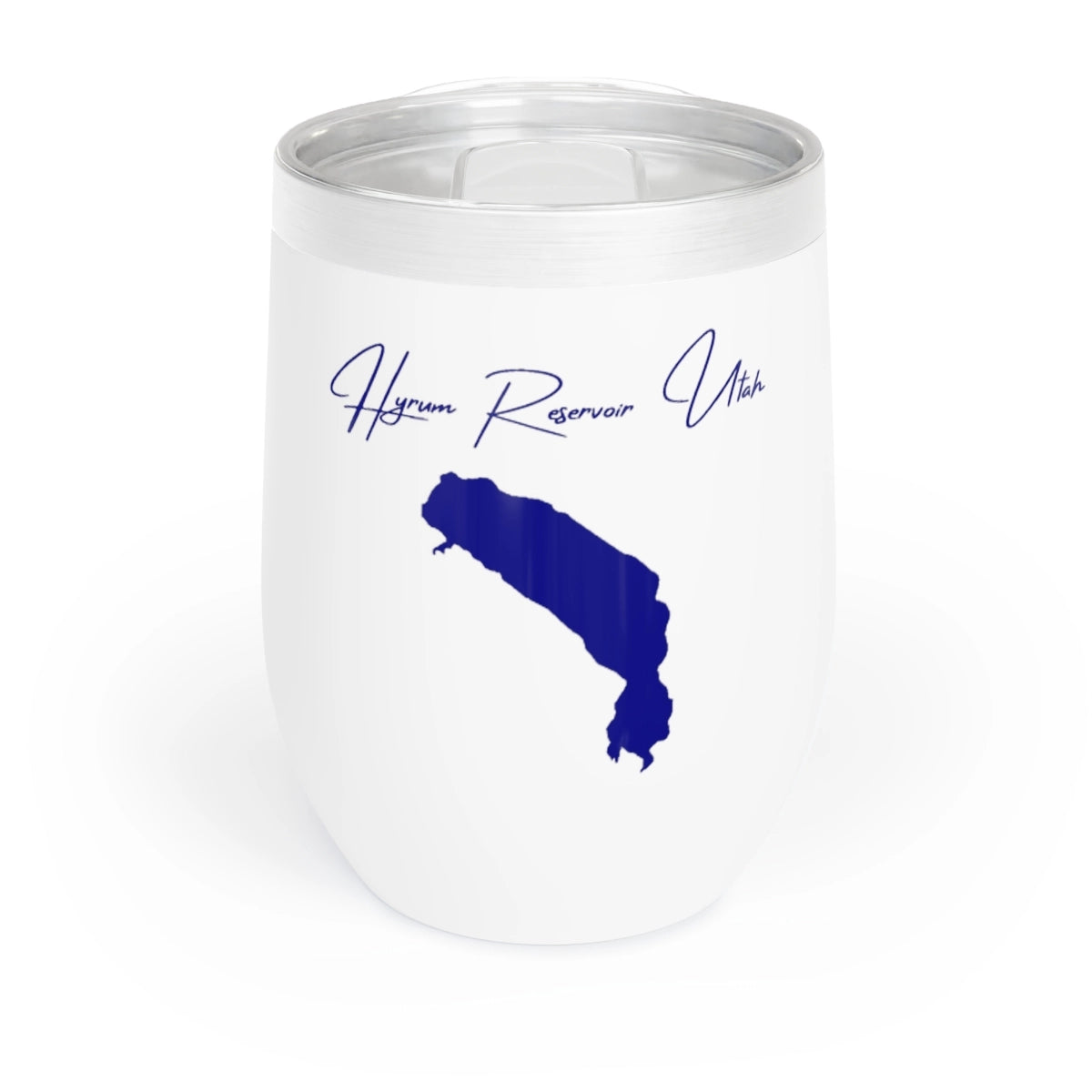 Utah Hyrum Reservoir Wine Tumbler front position view from front white.webp