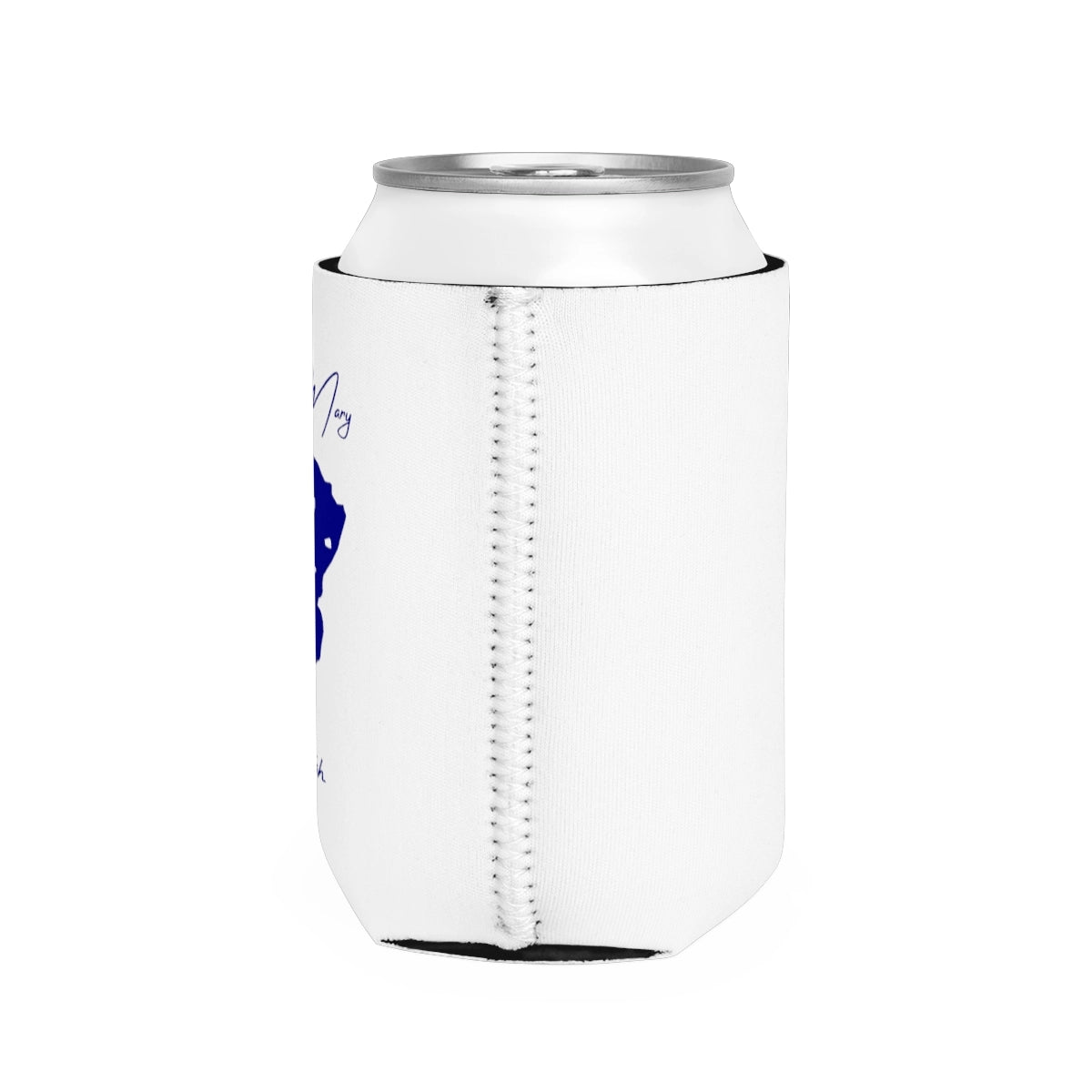 Utah Lake Mary Can Koozie all position view from right white.webp