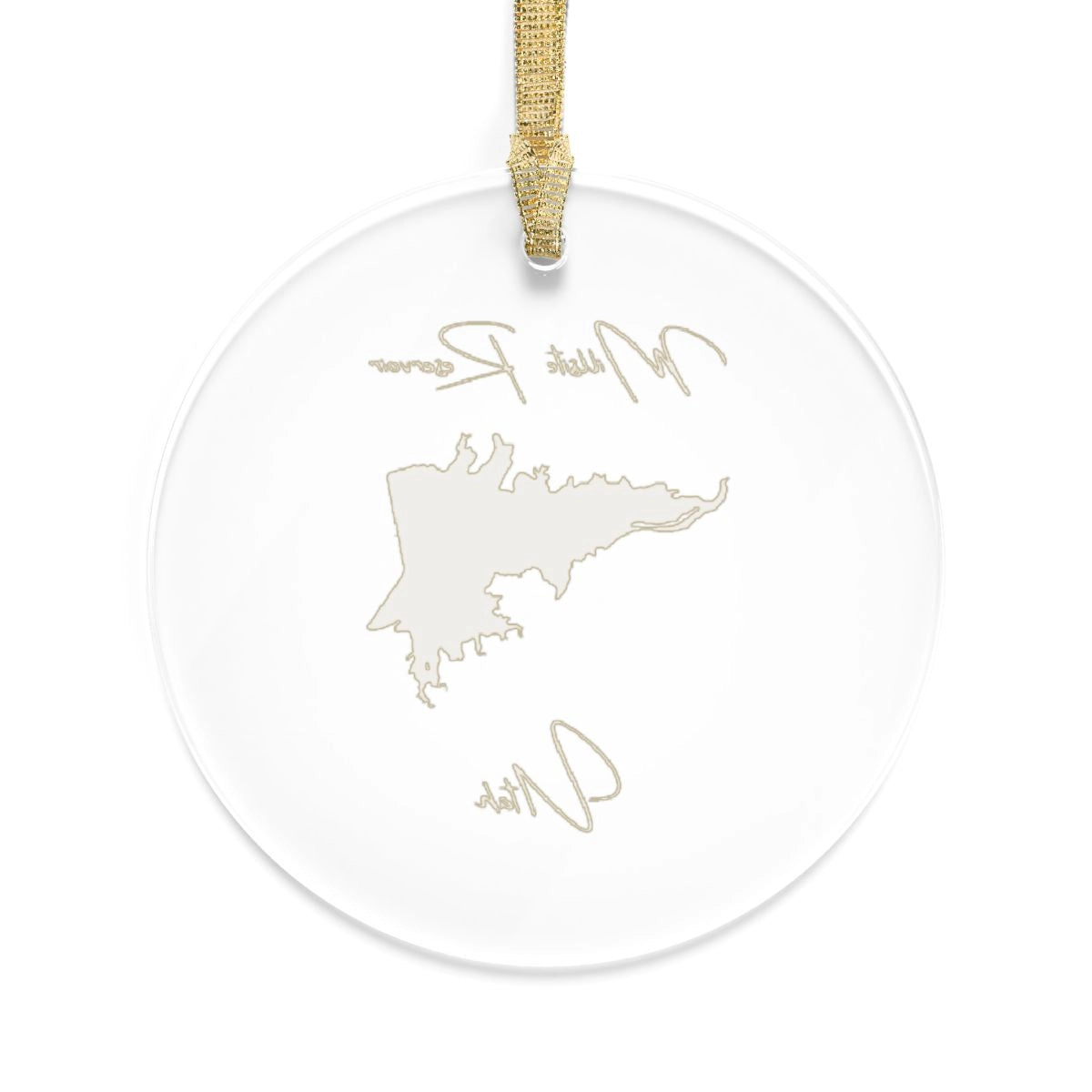 Utah Millsite Reservoir Tree Ornament other position view from back round.webp