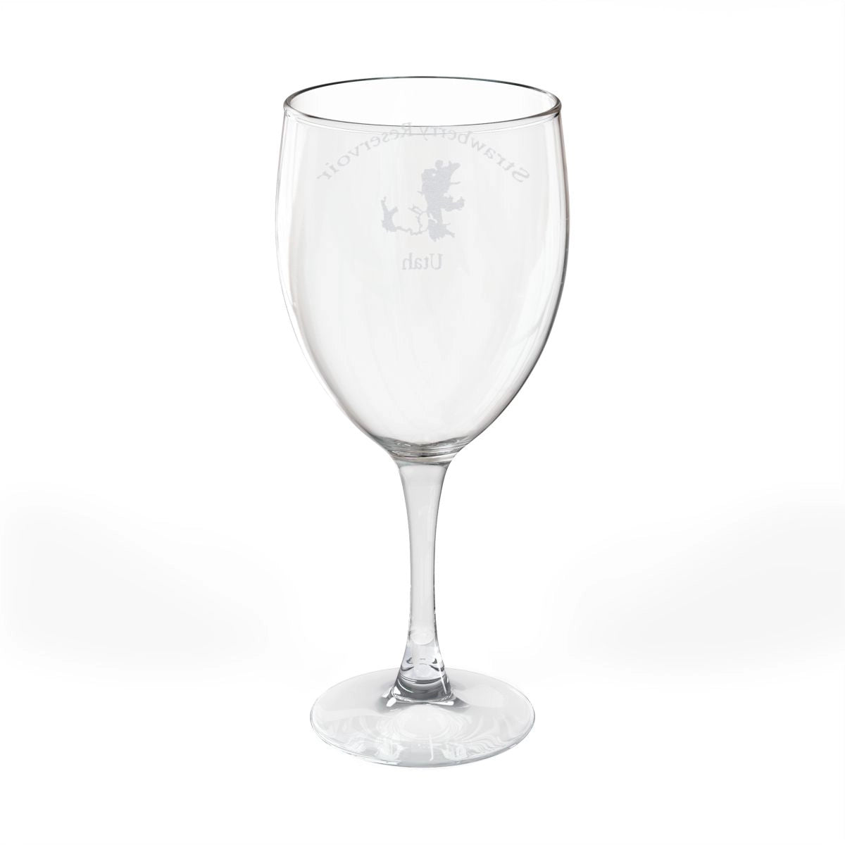 Utah Strawberry Reservoir Engraved Wine Glass other position view from back 10.5oz.webp