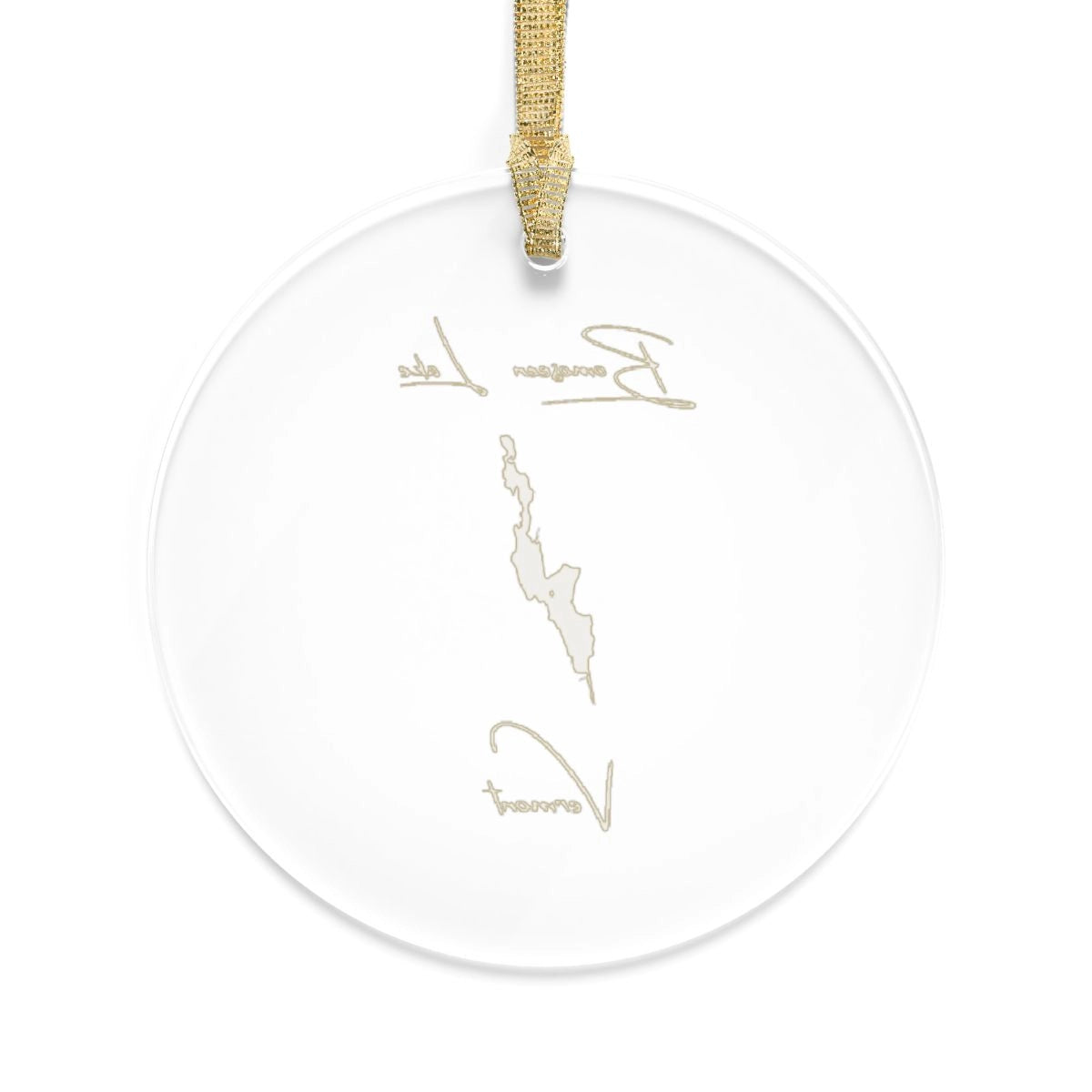 Vermont Bomoseen Lake Tree Ornament other position view from back round.webp