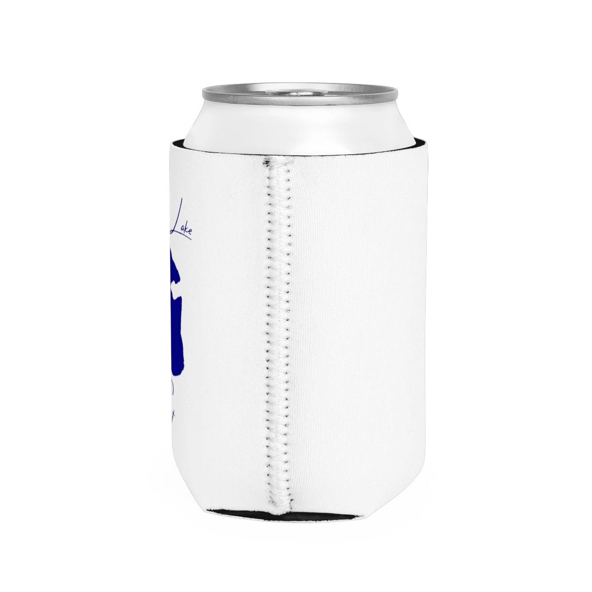 Vermont Caspian Lake Can Koozie all position view from right white.webp