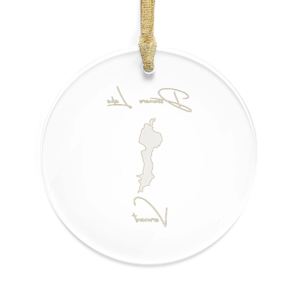 Vermont Dunmore Lake Tree Ornament other position view from back round.webp