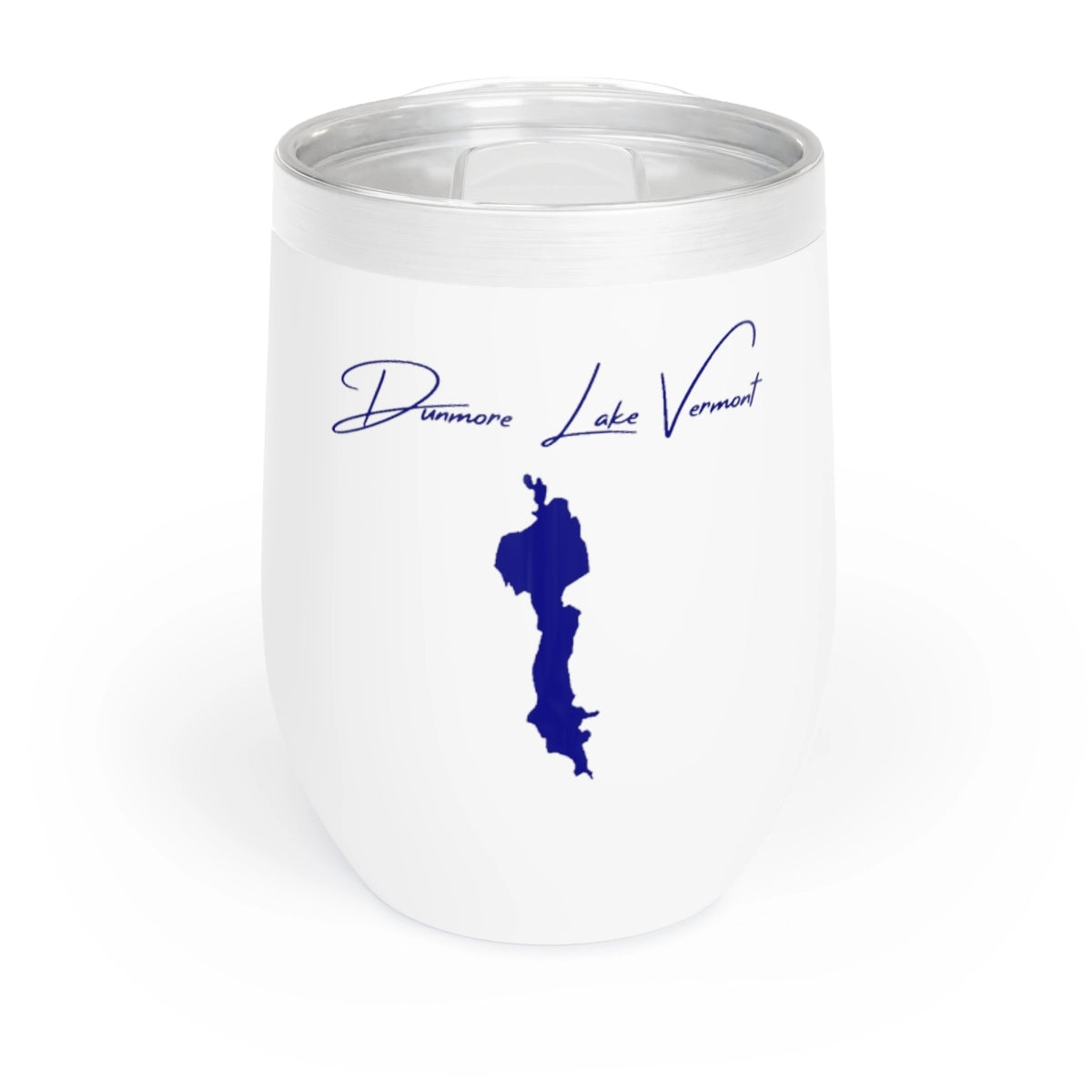 Vermont Dunmore Lake Wine Tumbler front position view from front white.webp