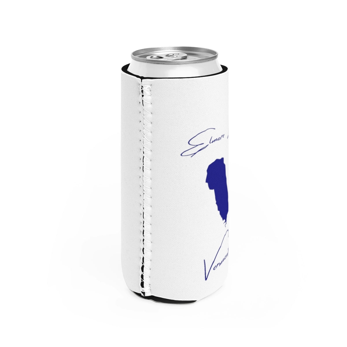 Vermont Elmore Lake Slim Can Koozie all position view from right white.webp