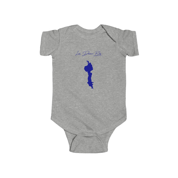 Vermont Lake Dunmore Onesie front position view from front heather.webp