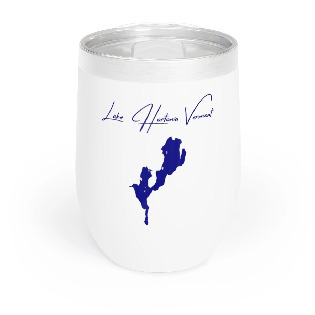 Vermont Lake Hortonia Wine Tumbler front position view from front white.webp