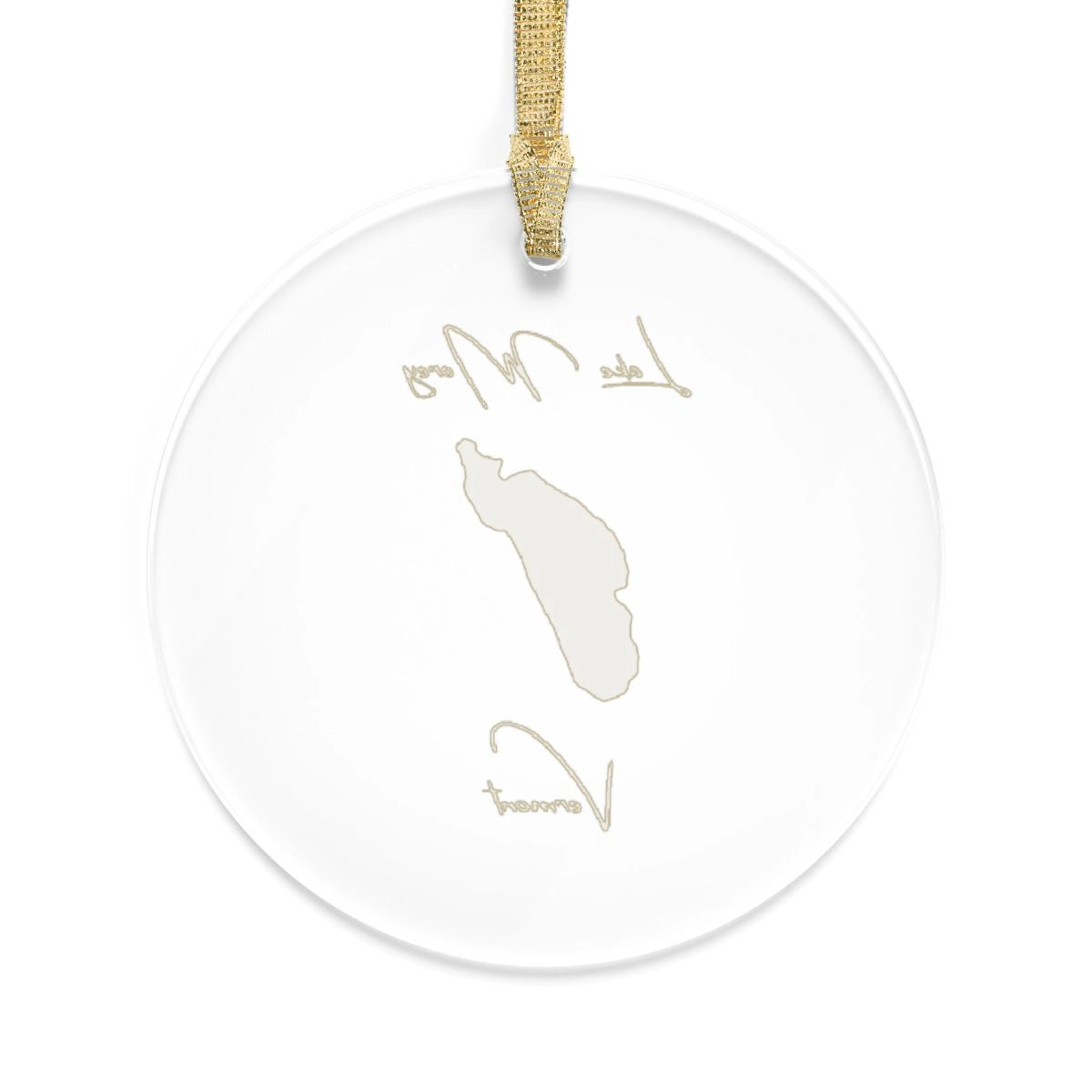 Vermont Lake Morey Tree Ornament other position view from back round.webp