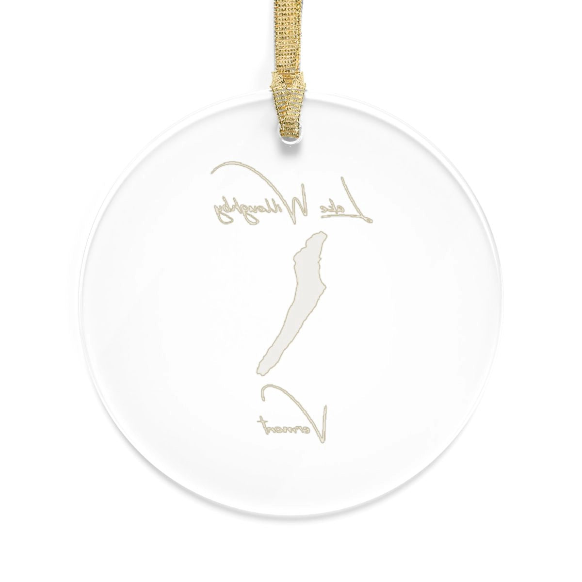 Vermont Lake Willoughby Tree Ornament other position view from back round.webp