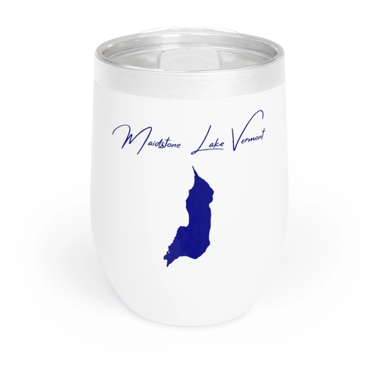 Vermont Maidstone Lake Wine Tumbler front position view from front white.webp