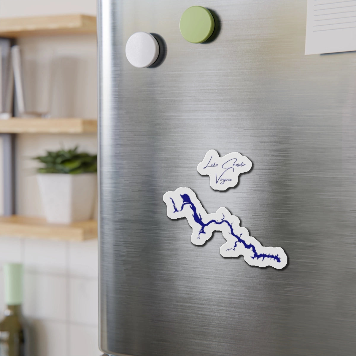 Virginia Lake Chesdin Die Cut Magnet front position view from context-2 4 x 4.webp